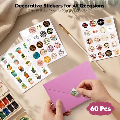 KOVIEDE 60 Pack Foldable Blank Watercolor Cards with Envelopes 4" x 6"