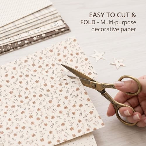 6in Flowers Scrapbook Paper Pad Aesthetics Pattern Cardstock, 24 Sheets