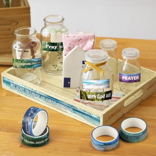 24 Rolls Christian Washi Tape Gifts for Bible Journaling, Scenery