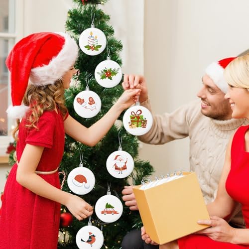 Zubebe 100 Pcs 4 Inch Christmas Blank White Ball Ornaments