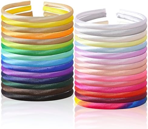 30Pcs Satin Blank Headbands DIY Hair Accessories for Women Girls