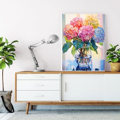 EIBEILI Diamond Art Kits for Adults-Hydrangea in Glass Diamond Painting