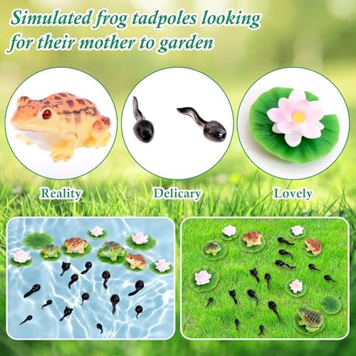 30Pcs Mini Resin Pond Accessories Miniature Floating Lotus Water