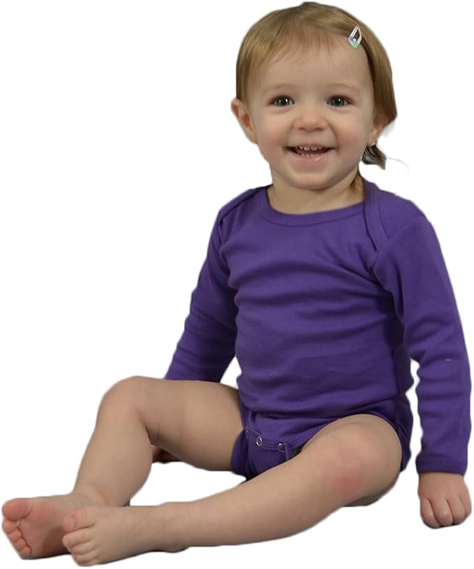 Monag Long Sleeve Baby Bodysuit, Long Sleeve Blank Solid Color Baby One-Piece, 100% Cotton Infant Bodysuit, Creeper