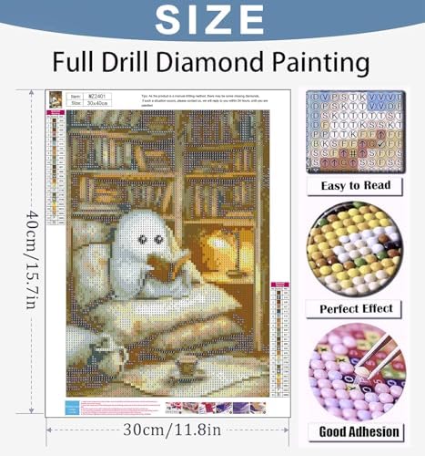 Benjenes Ghost Diamond Art Kits for Adults, Halloween Diamond Painting Kits