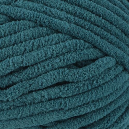 Loops & Threads Demi Purl Yarn – Super Bulky 100% Polyester, Soft Plush Chenille Yarn for Knitting & Crochet, Ideal for Blankets, Hats, Scarves & Crafts, Mediterranea