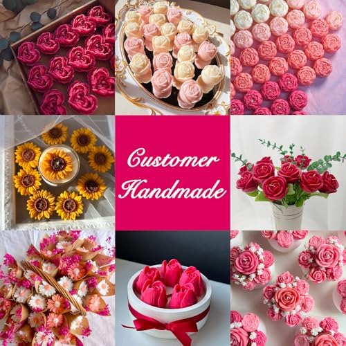 9 Pcs 3D Silicone Flower Molds for Candle Soap Making Cake Chocolate Making