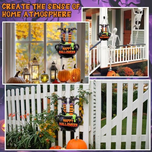 Paintable Halloween Ornaments 3 Sets, Wooden Happy Halloween Cauldron Ornaments to Paint, Unfinished Bat Cat Witch Wreaths Wood Crafts for Painting, DIY Wood Cutouts Hanging Ornament for Door Decor
