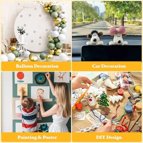 Vimiroo Double Sided Sticky Tack – 490pcs Easy to Peel Sticky Dot,Clear Removable Balloon Glue Poster Dots for Crafts, Posters, Balloons, and DIY Projects
