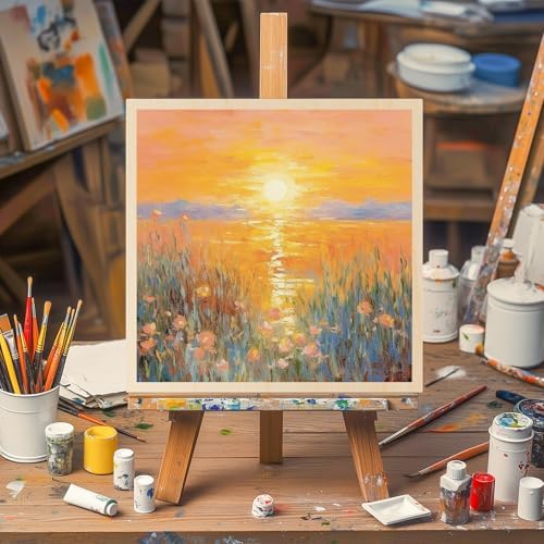Wooden Art Panels for DIY Painting - Mother's Day Gifts, Christmas Crafts & Home Décor | 8x8 Inch Canvas Wood Boards, Unfinished Wooden Canvas for Adults (4-Pack)