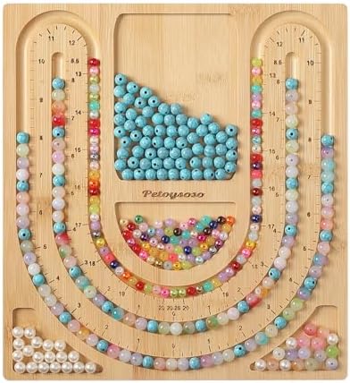 Petoysoso Bamboo Bead Board for Jewelry Making - Necklace and Bracelet Beading Board - Jewelry Making Supplies