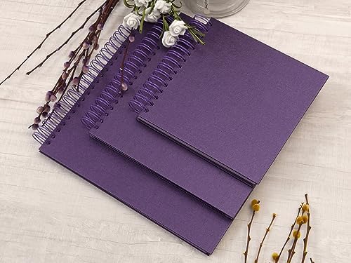 potricher 10 x 10 Inch DIY Scrapbook Photo Album 80 Pages, Purple | Thick Kraft Paper Scrap Book Photo Albums, Memory Book for Wedding, Anniversary, Baby, Family, Travel, DIY Projects