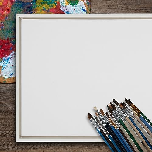 Kate and Laurel Sylvie Blank Framed Canvas Wall Art, 22x22 Gold, Modern Empty Canvas for Paint-Your-Own Art, Premium Already Framed