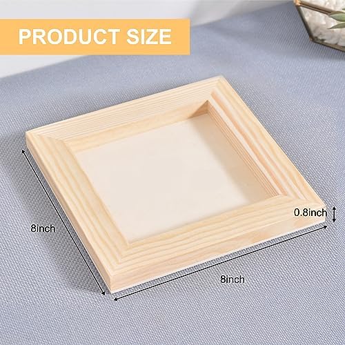 Wood Canvas Panels Square Wooden Canvas Painting Board 10 Pack