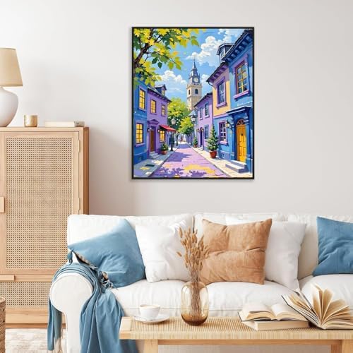 AOSGEDY Paint by Numbers Kit for Adults, Scenery-Cityscape Adults Paint by Number Kits, Landscape Paint by Numbers for Beginners, DIY Acrylic Painting on Canvas for Home Wall Art Decor 16x20 Inch