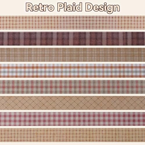 8 Rolls Washi Tape Set 10 mm Plaid Washi Tape Set