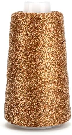 Metallic Crochet Thread, 80g Lurex Yarn for Charms(Brown)