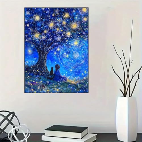 Lophomie Diamond Art Kits for Adults, 5D Starry Night Diamond Painting Kits