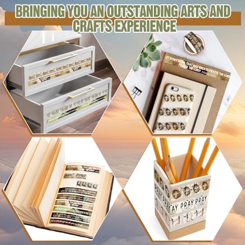 24 Rolls Christian Washi Tape Gifts for Bible Journaling, Rustic