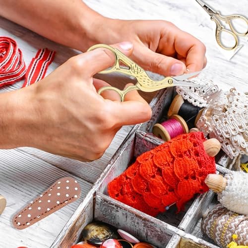 BIHRTC Small Sewing Scissors Gold 3.6inch Stainless Steel Scissor DIY Tools