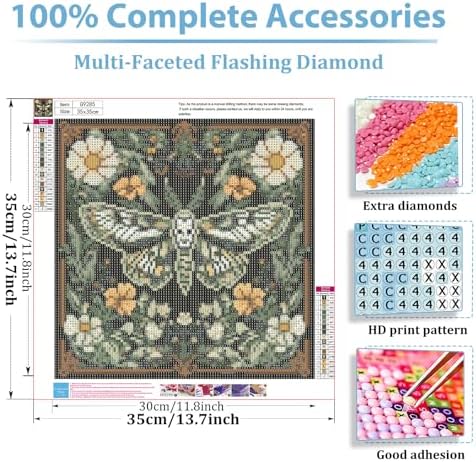 Butterfly Diamond Art Kits for Adults, Diamond Painting Kits 14x14 Inch | Diamond Painting Kits for Adults Beginners, Gem Art, 5D Full Drill, DIY Arts and Crafts for Gift Home or Decor