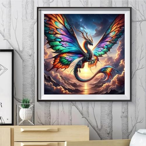 Ekuxom Dragon Diamond Art Kits for Adults-5D Diamond Painting14x14 inch