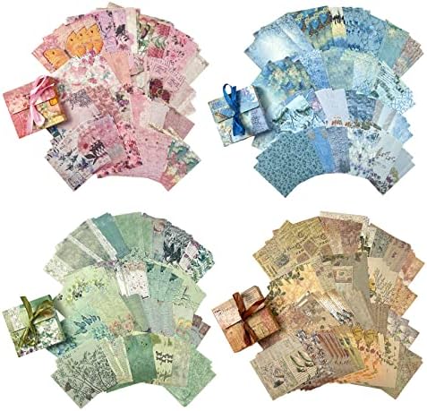 400 PCS Vintage Scrapbook Paper DIY Journaling Supplies Decorative Paper Aesthetic Stationery Scrapbooking Paper or Journals Junk Journal Planners Picture Frames Album Crafts