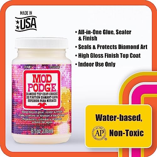 Mod Podge Diamond Top Coat, Premium All-in-One Glue, Sealer, and Finish Perfect for Preserving Diamond Puzzle Arts and Crafts Projects, CS27590