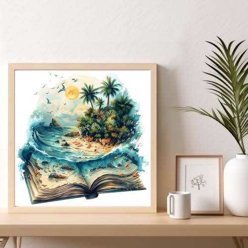 Kalonyth Book Framed Paint by Numbers Kit for Adults Beginner 10x10 inch