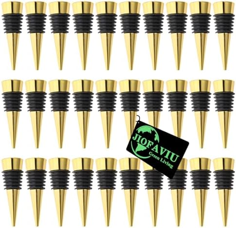 30 Pcs Wine Bottle Stopper Set Kit, Resin Wine Bottle Stoppers Molds Set Accessories, Wine Stopper for Silicone Molds Epoxy Resin (Alloy, Gold)