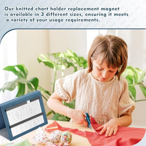 Flutesan 1 Pcs Knitting Pattern Holder, Fold up Cross Stitch Knitting Chart Keeper with Replacement Magnets, Magnetic Cross Stitch Accessories (Folded Size 6.1 x 9 Inch,Blue)