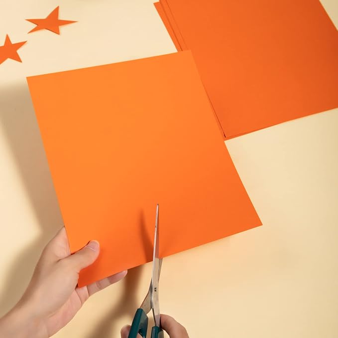 20 Sheets Blank Dark Orange Thick Paper Cardstock, 8.5x11 inches