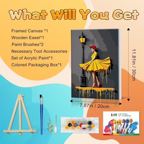 SmartEZ Paint by Numbers Kit for Adults with Frame, Dancer Paint by Number
