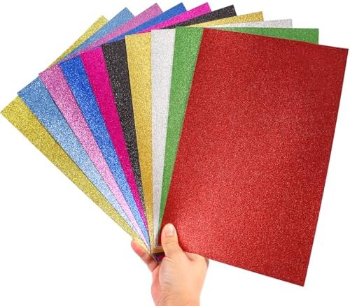 10 Sheets Glitter Decorative Cardstock Paper 30 X 20cm A4 Paper for Card DIY Crafts Card Scrapbook Decoration for Easter Juneteenth Father Day Graduation Decorations
