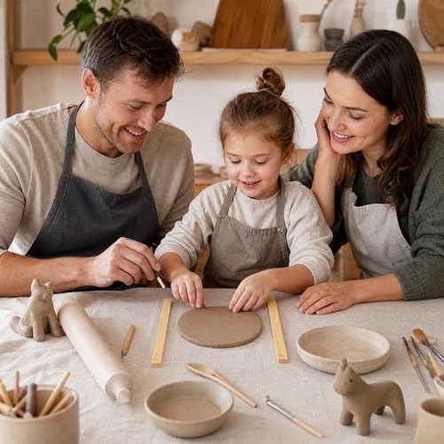 FIREBOOMOON 10 Pottery Clay Slab Sticks, 5 Sizes 0.12-0.47in Rolling Guides