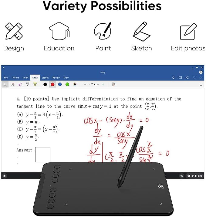 XPPen Deco 01 V3 10x6 Drawing Tablet, 16K Battery-Free Stylus, 8 Keys | Battery-Free Stylus, 8 Keys for Digital Art, Teaching, OSU, Mac, PC, Android, Chromebook, Designed for Beginners