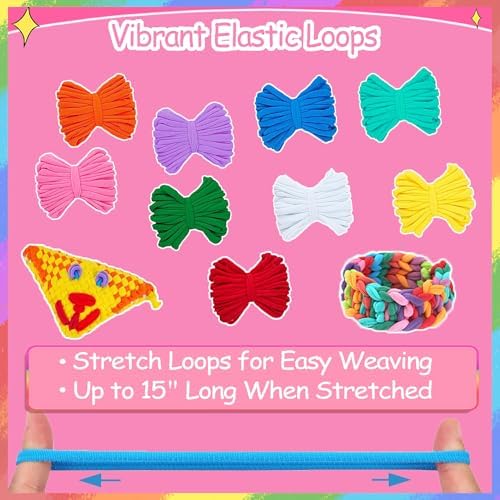 REENLIV 504 PCS Weaving Loom Loops Refill for 6-12 Inch Potholder Loom kit Toys, Elastic DIY Arts and Crafts Loops Supplies for Kids Beginners, Perfect Christmas & Birthday Gifts for 5-13 Year Girls.