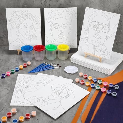 Sherr 140 Pcs 20 Set Pre Drawn Canvas Painting Kit, Cool Gentlemen and Lady