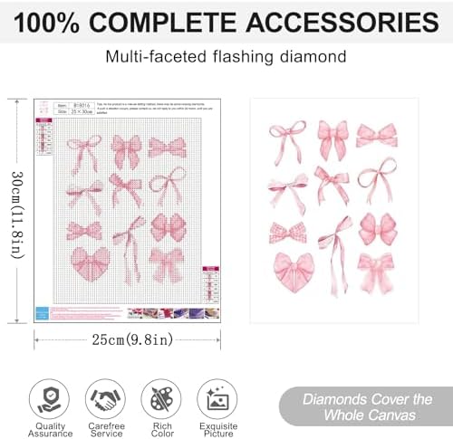4 Pack Pink Diamond Art Kits for Adults, Diamond Painting Kits for Beginner