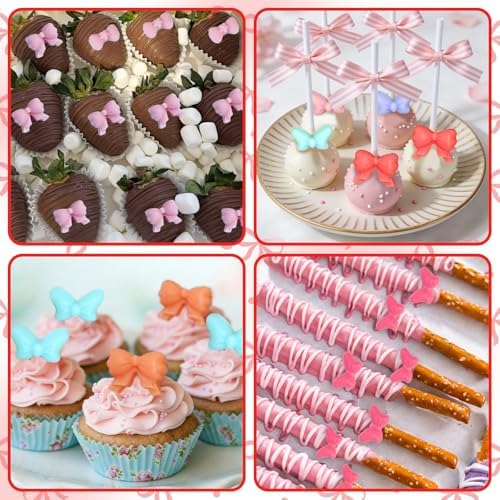 90-Cavity Mini Bow Chocolate Molds, Bow Silicone Mold for Chocolate