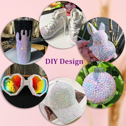Resin Rhinestones for Crafting with 3Pcs 10ml B7000 Jewelry Glue, 1 Box Beige AB Flatback Gems Crystals Diamond for Bedazzling Crafts DIY Nail Art Makeup, Gems for Clothing Tumblers Shoes