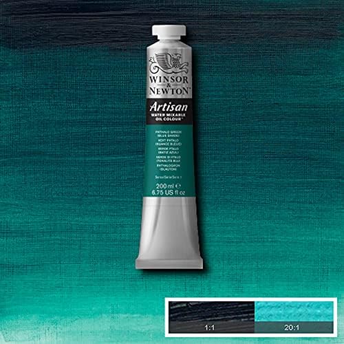 Winsor & Newton Artisan Water Mixable Oil Paint, 200ml Phthalo Green (Blue)