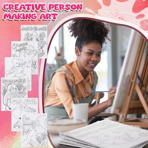 Sherr 140 Pcs 20 Set Pre Drawn Canvas Painting Kit, Feminism