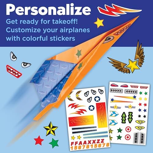 Creativity for Kids Paper Airplane Kit, Make 20 Airplanes