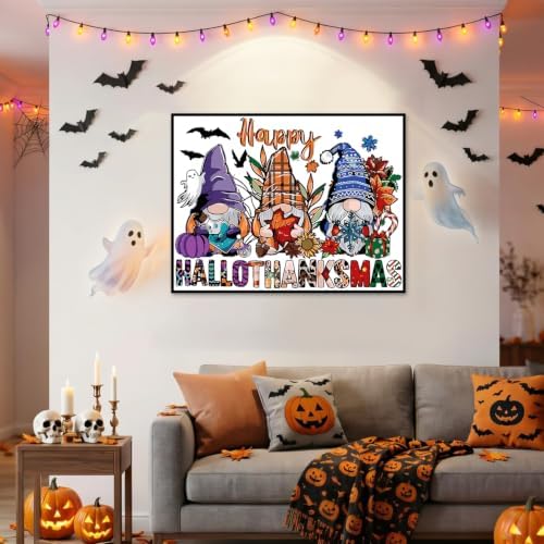 Halloween Paint by Numbers Kit for Adults,Gnomes Paint by Number 12x16 in