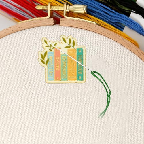 WUSUTE Book Lover‘s Needle Minder for Cross Stitch, Bookshelf Needle Minder Magnet for Organizing, Embroidery Sewing Needle Holder Needlework Accessories