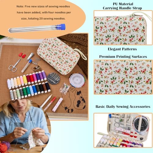 130PCS Printing Travel Sewing Kits for Adults Hand Sewing Accessories