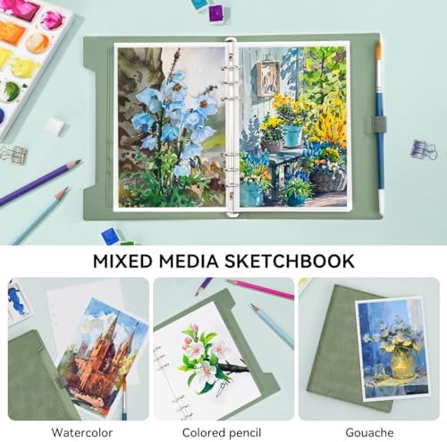 Lightwish Watercolor Sketchbook,100% Cotton 300gsm/140lb Hot Press