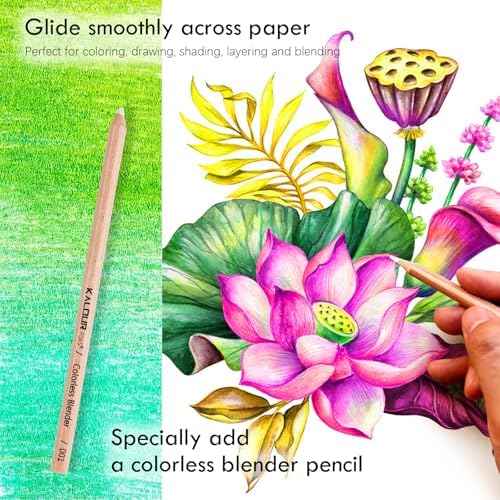 KALOUR PDAS 36-piece Green Botanical Colored Pencil Set, Pre-sharpened Wooden Colored Pencils for Adults Artists Beginners Coloring Books Drawing & Sketching