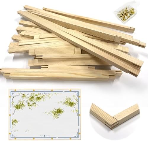 28 Pcs Needlepoint Stretcher Bars for Needlework, 7 Length Size Wood Canvas Frames Kits, Embroidery Oil Painting Posters Art Supplies (6/8/10/12/14/16/20inch)